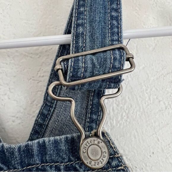 Carters Vintage Blue Denim Overalls Baby Boys Size 9 Months - Picture 4 of 8